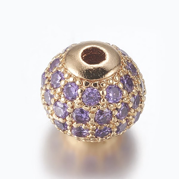 PandaHall Brass Micro Pave Cubic Zirconia Beads, Round, Golden, Violet, 8mm, Hole: 1.5mm Brass+Cubic Zirconia Round Purple
PandaHall Brass Micro Pave Cubic Zirconia Beads, Round, Golden, Violet, 8mm, Hole: 1.5mm Brass+Cubic Zirconia Round Purple