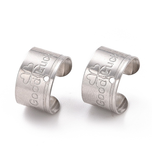 PandaHall 304 Stainless Steel Ear Cuff Findings, with Hole and Clover Pattern, Stainless Steel Color, 11x10x7mm, Hole: 0.8mm 304 Stainless...
PandaHall 304 Stainless Steel Ear Cuff Findings, with Hole and Clover Pattern, Stainless Steel Color, 11x10x7mm, Hole: 0.8mm 304 Stainless...