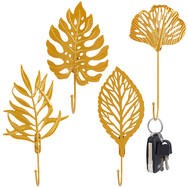 PandaHall CREATCABIN 4Pcs 4 Styles Iron Wall Hanging Hooks, Non Punch Wall Clothes Hanger, Leaf, Golden, 175~230x85~126x46~50mm, Hole...
PandaHall CREATCABIN 4Pcs 4 Styles Iron Wall Hanging Hooks, Non Punch Wall Clothes Hanger, Leaf, Golden, 175~230x85~126x46~50mm, Hole...