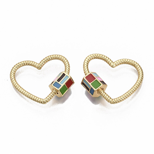 PandaHall Brass Enamel Screw Carabiner Lock Charm, for Necklaces Making, Nickel Free, Heart, Colorful, Real 16K Gold Plated...
PandaHall Brass Enamel Screw Carabiner Lock Charm, for Necklaces Making, Nickel Free, Heart, Colorful, Real 16K Gold Plated...