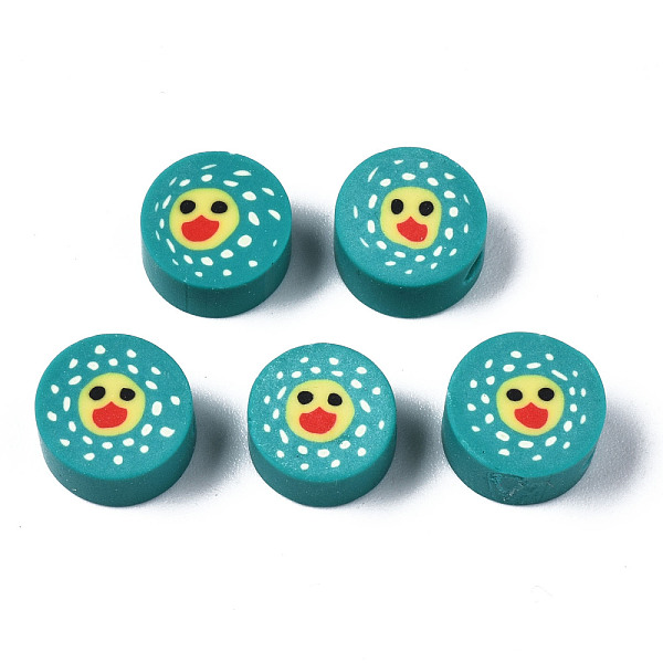 PandaHall Handmade Polymer Clay Beads, for DIY Jewelry Crafts Supplies, Flat Round with Duck, Light Sea Green, 8.5~9.5x4~5mm, Hole: 1.6mm...
PandaHall Handmade Polymer Clay Beads, for DIY Jewelry Crafts Supplies, Flat Round with Duck, Light Sea Green, 8.5~9.5x4~5mm, Hole: 1.6mm...