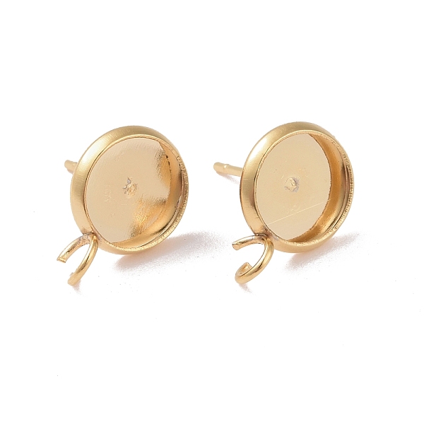 PandaHall 304 Stainless Steel Stud Earring Settings, with Loop, Flat Round, Golden, Tray: 8mm, 12.5x10x2mm, Hole: 2mm, Pin: 0.8mm 304...
PandaHall 304 Stainless Steel Stud Earring Settings, with Loop, Flat Round, Golden, Tray: 8mm, 12.5x10x2mm, Hole: 2mm, Pin: 0.8mm 304...