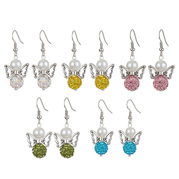 PandaHall Polymer Clay Rhinestone & Glass Pearl Beaded Dangle Earrings, Angel Alloy Earrings, Mixed Color, 42x18mm Rhinestone Angel & Fairy..., Multicolor
PandaHall Polymer Clay Rhinestone & Glass Pearl Beaded Dangle Earrings, Angel Alloy Earrings, Mixed Color, 42x18mm Rhinestone Angel & Fairy..., Multicolor