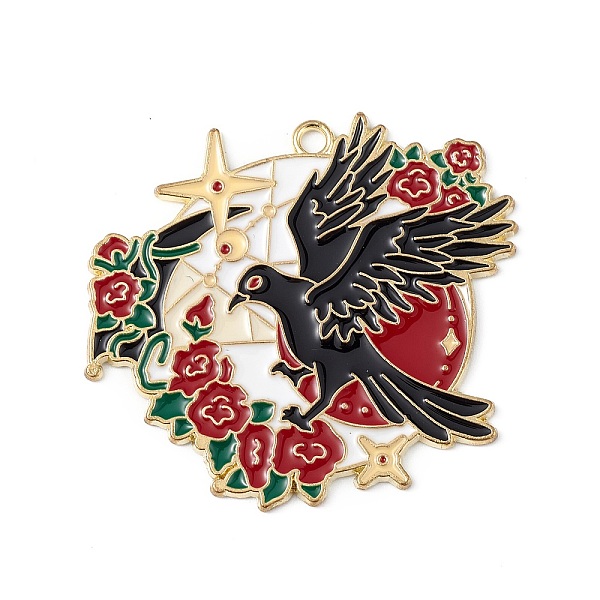 PandaHall Alloy Enamel Pendants, Flat Round with Crow & Flower Pattern Charm, Light Gold, Black, 40x37.5x1.3mm, Hole: 2mm Alloy+Enamel Flat...
PandaHall Alloy Enamel Pendants, Flat Round with Crow & Flower Pattern Charm, Light Gold, Black, 40x37.5x1.3mm, Hole: 2mm Alloy+Enamel Flat...