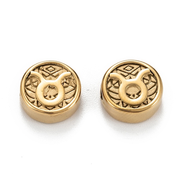 PandaHall Ion Plating(IP) 304 Stainless Steel Beads, Flat Round with Constellations Pattern, Taurus, 9.8~10x4.2mm, Hole: 1.8mm 304 Stainless...
PandaHall Ion Plating(IP) 304 Stainless Steel Beads, Flat Round with Constellations Pattern, Taurus, 9.8~10x4.2mm, Hole: 1.8mm 304 Stainless...