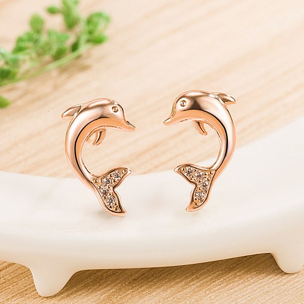 PandaHall Dolphin Cubic Zirconia Stud Earrings for Girl Women, Brass Earrings, Rose Gold Brass+Cubic Zirconia Dolphin
PandaHall Dolphin Cubic Zirconia Stud Earrings for Girl Women, Brass Earrings, Rose Gold Brass+Cubic Zirconia Dolphin