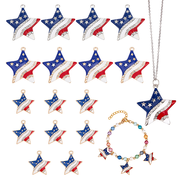 PandaHall CHGCRAFT 16Pcs 3 Style Rack Plating Alloy Enamel Pendants, with Crystal Rhinestone, Light Gold, Star, Blue, 22~33x20~32x3.5~6mm...
PandaHall CHGCRAFT 16Pcs 3 Style Rack Plating Alloy Enamel Pendants, with Crystal Rhinestone, Light Gold, Star, Blue, 22~33x20~32x3.5~6mm...