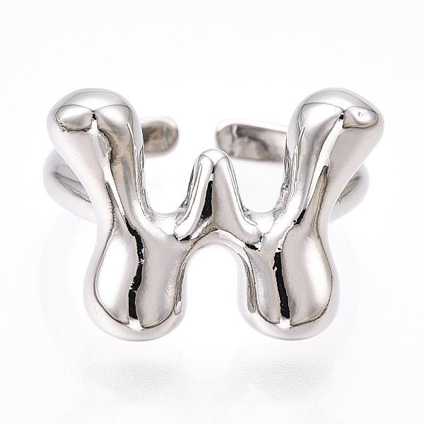 PandaHall Brass Letter Open Cuff Rings for Women, Adjustable, Platinum, Letter W, 15~16.5x7~16.5mm Brass Letter W
PandaHall Brass Letter Open Cuff Rings for Women, Adjustable, Platinum, Letter W, 15~16.5x7~16.5mm Brass Letter W