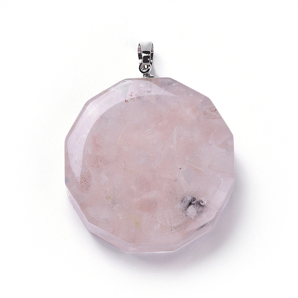 PandaHall Resin Pendants, with Natural Rose Quartz Chips Inside, Long-Lasting Plated Brass Findings, Flat Round, Platinum...
PandaHall Resin Pendants, with Natural Rose Quartz Chips Inside, Long-Lasting Plated Brass Findings, Flat Round, Platinum...