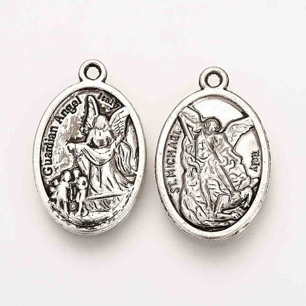 PandaHall Tibetan Style Alloy Pendants, Oval, Cadmium Free & Lead Free, St Michael and Guardian Angel Medal, Antique Silver, 25x16x3mm, Hole...
PandaHall Tibetan Style Alloy Pendants, Oval, Cadmium Free & Lead Free, St Michael and Guardian Angel Medal, Antique Silver, 25x16x3mm, Hole...