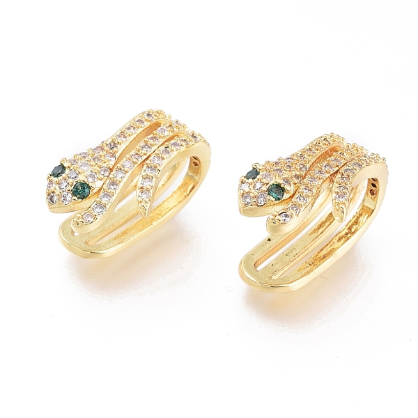 PandaHall Brass Micro Pave Cubic Zirconia Cuff Earrings, Long-Lasting Plated, Snake, Golden, 15x10x6mm Cubic Zirconia Clear
PandaHall Brass Micro Pave Cubic Zirconia Cuff Earrings, Long-Lasting Plated, Snake, Golden, 15x10x6mm Cubic Zirconia Clear