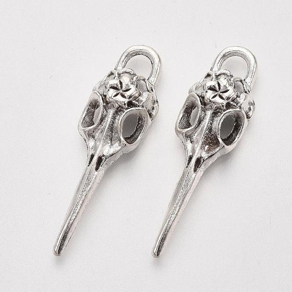 PandaHall Tibetan Style Alloy Pendants, Raven Skull, Cadmium Free & Lead Free, Antique Silver, 40x11.5x9.5mm, Hole: 5x4mm Alloy Skull
PandaHall Tibetan Style Alloy Pendants, Raven Skull, Cadmium Free & Lead Free, Antique Silver, 40x11.5x9.5mm, Hole: 5x4mm Alloy Skull