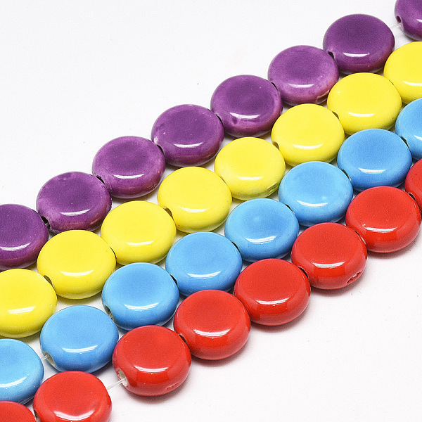 PandaHall Handmade Porcelain Beads, Bright Glazed Porcelain, Flat Round, Mixed Color, 10.5~11x6~6.5mm, Hole: 1.5mm Porcelain Flat Round..., Multicolor
PandaHall Handmade Porcelain Beads, Bright Glazed Porcelain, Flat Round, Mixed Color, 10.5~11x6~6.5mm, Hole: 1.5mm Porcelain Flat Round..., Multicolor