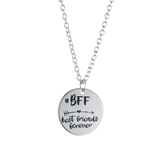 PandaHall Alloy Pendant Necklaces, Friendship Necklaces, with Lobster Claw Clasps, Flat Round with Word BFF Best Friends Forever, Platinum...
PandaHall Alloy Pendant Necklaces, Friendship Necklaces, with Lobster Claw Clasps, Flat Round with Word BFF Best Friends Forever, Platinum...