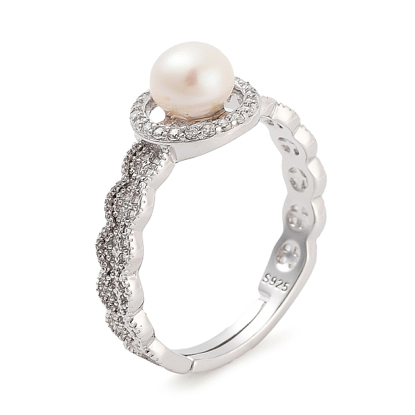 PandaHall Round Natural Pearl & Cubic Zirconia Finger Rings, Rhodium Plated 925 Sterling Silver Adjustable Ring for Women, Platinum, Inner..., Clear
PandaHall Round Natural Pearl & Cubic Zirconia Finger Rings, Rhodium Plated 925 Sterling Silver Adjustable Ring for Women, Platinum, Inner..., Clear