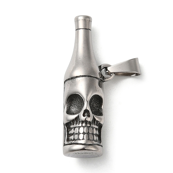 PandaHall Titanium Steel Pendants, Antique Silver, Skull Bottle Charm, 14.5x41x12mm, Hole: 9X4.5mm Titanium Steel Bottle
PandaHall Titanium Steel Pendants, Antique Silver, Skull Bottle Charm, 14.5x41x12mm, Hole: 9X4.5mm Titanium Steel Bottle
