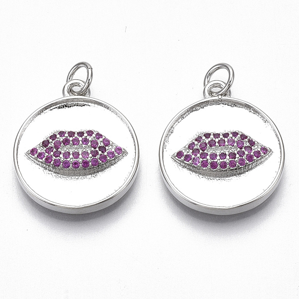 PandaHall Brass Micro Pave Cubic Zirconia Pendants, Flat Round with Lip, Nickel Free, Camellia, Real Platinum Plated, 20x17x3.5mm, Jump Ring..., Pink
PandaHall Brass Micro Pave Cubic Zirconia Pendants, Flat Round with Lip, Nickel Free, Camellia, Real Platinum Plated, 20x17x3.5mm, Jump Ring..., Pink