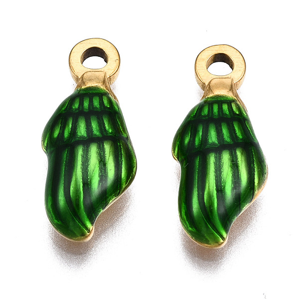 PandaHall 304 Stainless Steel Pendants, with Enamel, Spiral Shell, Golden, Green, 18.5x7.5x4mm, Hole: 1.5mm Stainless Steel+Enamel Shell...
PandaHall 304 Stainless Steel Pendants, with Enamel, Spiral Shell, Golden, Green, 18.5x7.5x4mm, Hole: 1.5mm Stainless Steel+Enamel Shell...