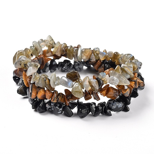 PandaHall Chips Natural Labradorite & Snowflake Obsidian & Tiger Eye Beaded Stretch Bracelets Sets, Stackable Bracelets, Inner Diameter..., Multicolor
PandaHall Chips Natural Labradorite & Snowflake Obsidian & Tiger Eye Beaded Stretch Bracelets Sets, Stackable Bracelets, Inner Diameter..., Multicolor