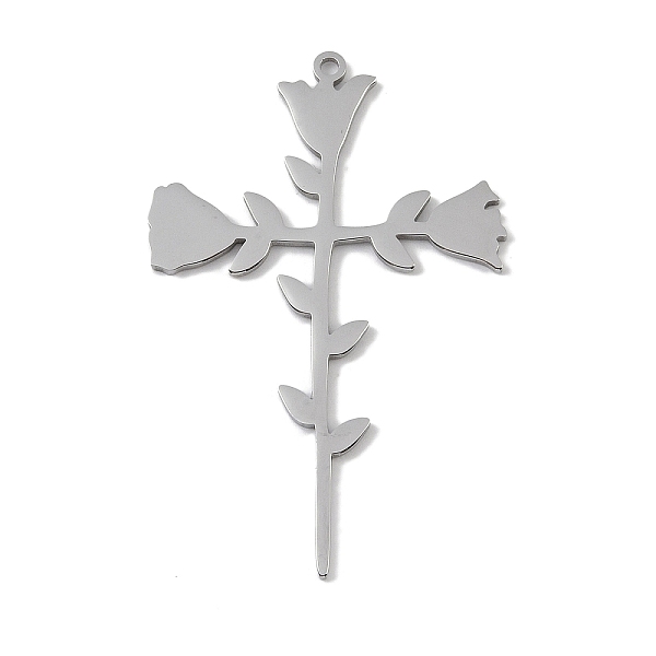 PandaHall 304 Stainless Steel Pendants, Laser Cut, Rose Cross Charm, Stainless Steel Color, 46x30x1mm, Hole: 1mm 304 Stainless Steel Cross
PandaHall 304 Stainless Steel Pendants, Laser Cut, Rose Cross Charm, Stainless Steel Color, 46x30x1mm, Hole: 1mm 304 Stainless Steel Cross