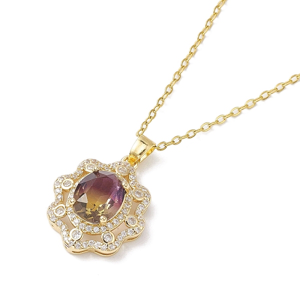 PandaHall Brass Micro Pave Cubic Zirconia Pendant Necklaces, with Glass, Flower, Purple, 15.47 inch(393mm) Brass Flower Purple
PandaHall Brass Micro Pave Cubic Zirconia Pendant Necklaces, with Glass, Flower, Purple, 15.47 inch(393mm) Brass Flower Purple