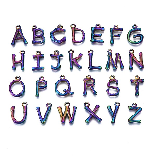 PandaHall Ion Plating(IP) 304 Stainless Steel Pendants, Alphabet A~Z, Rainbow Color, Letter A~Z, 17.5~19x9.5~16x2.5~3.5mm, Hole: 1.6mm...
PandaHall Ion Plating(IP) 304 Stainless Steel Pendants, Alphabet A~Z, Rainbow Color, Letter A~Z, 17.5~19x9.5~16x2.5~3.5mm, Hole: 1.6mm...