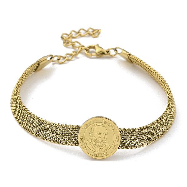 PandaHall Vacuum Plating 202 Stainless Steel Flat Round Link Chain Bracelets, Priest Bracelets for Women, Golden, 7-3/8 inch(18.7cm) 202...
PandaHall Vacuum Plating 202 Stainless Steel Flat Round Link Chain Bracelets, Priest Bracelets for Women, Golden, 7-3/8 inch(18.7cm) 202...