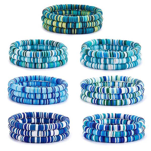 PandaHall Handmade Polymer Clay Heishi Surfer Stretch Bracelets Set, Stackable Preppy Bracelets for Women, Deep Sky Blue, Inner Diameter...
PandaHall Handmade Polymer Clay Heishi Surfer Stretch Bracelets Set, Stackable Preppy Bracelets for Women, Deep Sky Blue, Inner Diameter...