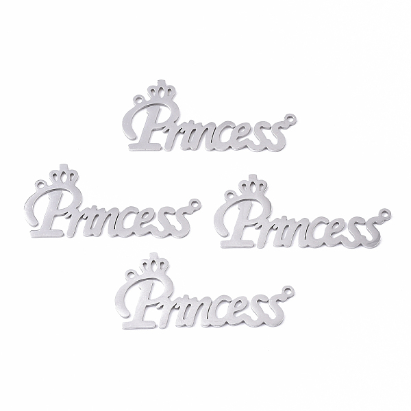 PandaHall 201 Stainless Steel Links Connectors, Laser Cut, Word Princess, Stainless Steel Color, 17.5x39x1mm, Hole: 1.4mm 201 Stainless...
PandaHall 201 Stainless Steel Links Connectors, Laser Cut, Word Princess, Stainless Steel Color, 17.5x39x1mm, Hole: 1.4mm 201 Stainless...