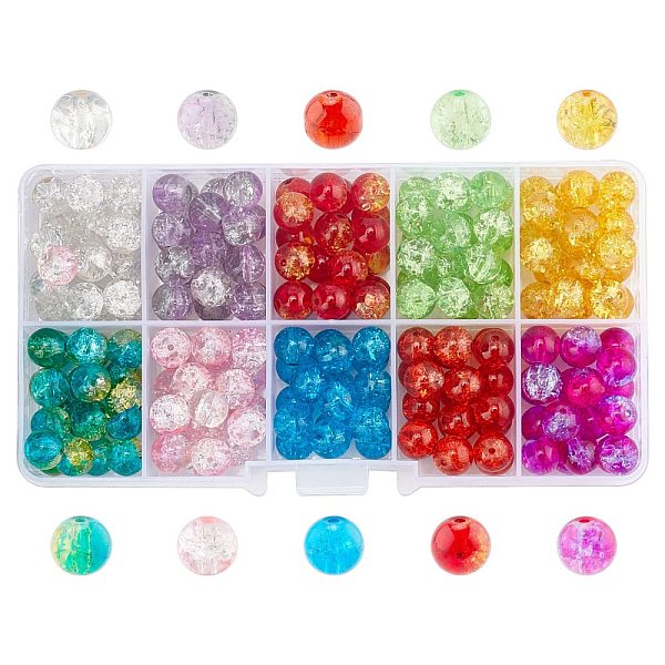 PandaHall Spray Painted Transparent Crackle Glass Beads Strands, Round, Mixed Color, 8mm, Hole: 1.3mm, about 18~22pcs/compartment..., Multicolor
PandaHall Spray Painted Transparent Crackle Glass Beads Strands, Round, Mixed Color, 8mm, Hole: 1.3mm, about 18~22pcs/compartment..., Multicolor