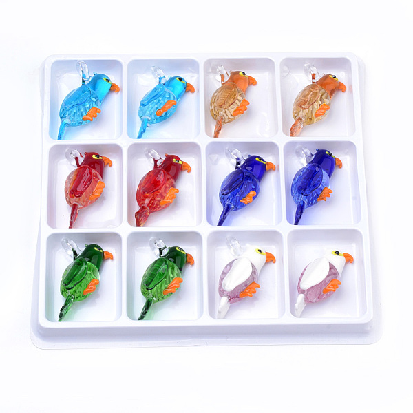 PandaHall Handmade Lampwork Big Pendants, Inner Flower, Parrot, Mixed Color, 52~56x27~32x16~18mm, Hole: 7~8mm, 12pcs/box Lampwork Bird..., Multicolor
PandaHall Handmade Lampwork Big Pendants, Inner Flower, Parrot, Mixed Color, 52~56x27~32x16~18mm, Hole: 7~8mm, 12pcs/box Lampwork Bird..., Multicolor