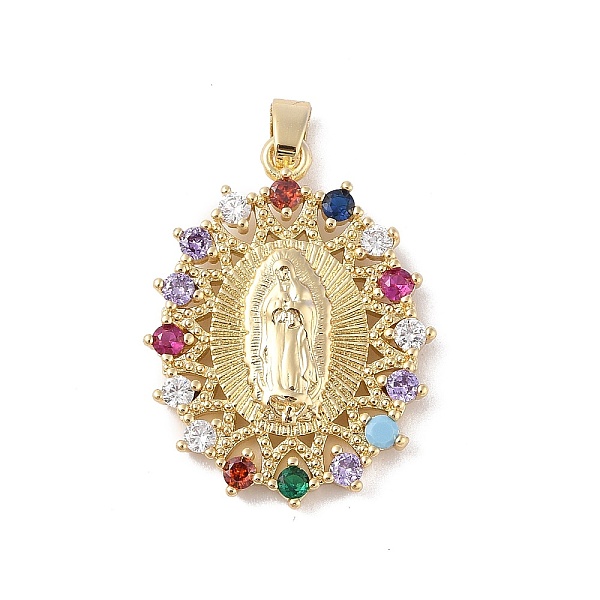 PandaHall Brass Cubic Zirconia Pendants, Long-Lasting Plated, Oval with Holy Virgin Charms, Golden, Colorful, 34x26x4mm, Hole: 6x5mm...
PandaHall Brass Cubic Zirconia Pendants, Long-Lasting Plated, Oval with Holy Virgin Charms, Golden, Colorful, 34x26x4mm, Hole: 6x5mm...