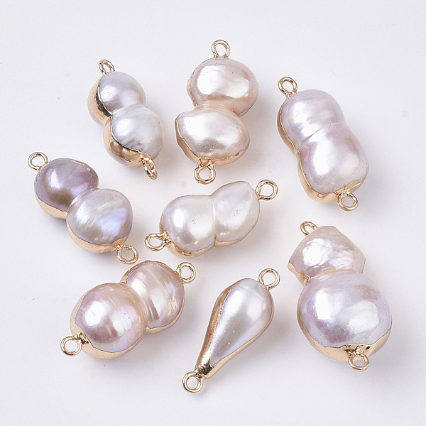 PandaHall atural Cultured Freshwater Pearl Links connectors, with Brass Loop, Edge Plated, Calabash, Golden, Thistle, 23~31x9~15x8.5~14mm..., Purple
PandaHall atural Cultured Freshwater Pearl Links connectors, with Brass Loop, Edge Plated, Calabash, Golden, Thistle, 23~31x9~15x8.5~14mm..., Purple