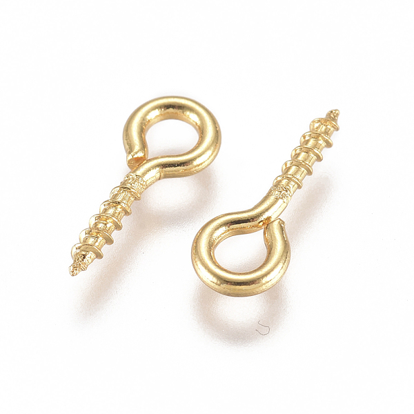 PandaHall 304 Stainless Steel Screw Eye Pin Peg Bails, For Half Drilled Beads, Golden, 10x4x1mm, Hole: 2mm, Pin: 1.4mm 304 Stainless Steel
PandaHall 304 Stainless Steel Screw Eye Pin Peg Bails, For Half Drilled Beads, Golden, 10x4x1mm, Hole: 2mm, Pin: 1.4mm 304 Stainless Steel