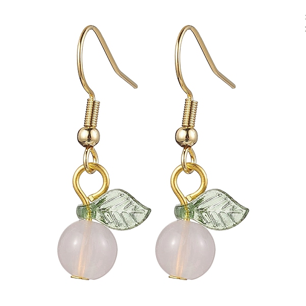 PandaHall Acrylic Dangle Earrings, with 304 Stainless Steel Earring Hooks, Round with Leaf, Pearl Pink, 32.5x12.5mm Acrylic Round
PandaHall Acrylic Dangle Earrings, with 304 Stainless Steel Earring Hooks, Round with Leaf, Pearl Pink, 32.5x12.5mm Acrylic Round