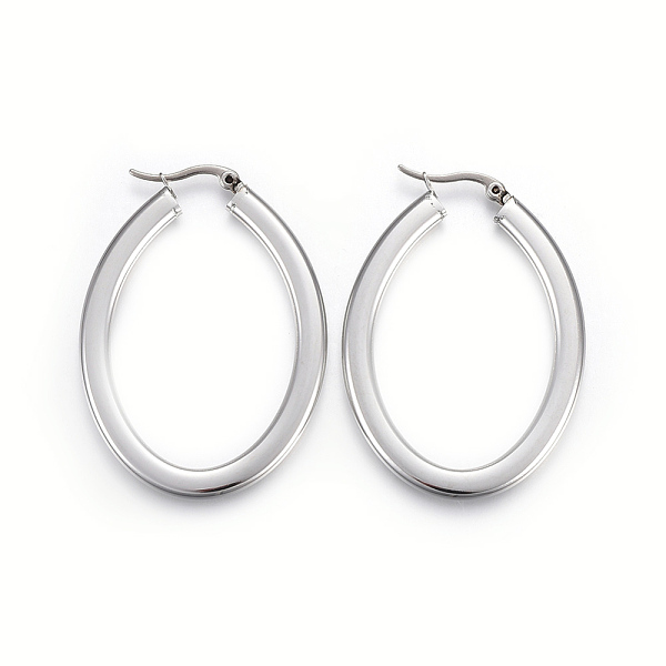 PandaHall 304 Stainless Steel Hoop Earrings, Hypoallergenic Earrings, Flat Oval, Stainless Steel Color, 49x36x3mm, Pin: 0.8x1mm 304...
PandaHall 304 Stainless Steel Hoop Earrings, Hypoallergenic Earrings, Flat Oval, Stainless Steel Color, 49x36x3mm, Pin: 0.8x1mm 304...