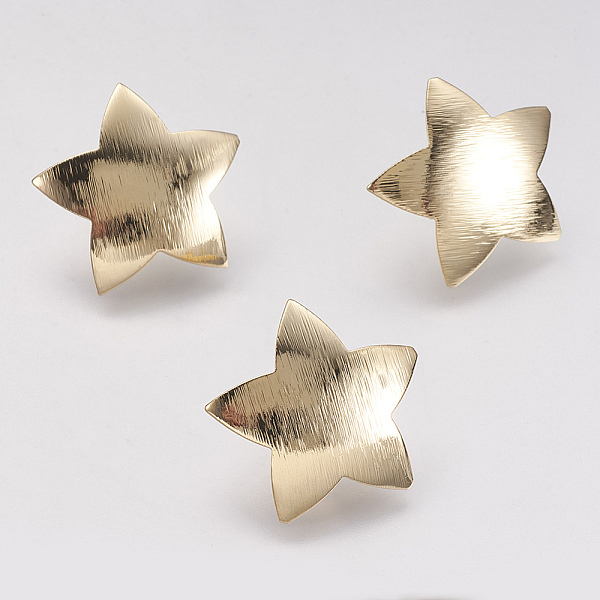 PandaHall Brass Stud Earring Findings, with Loop, Nickel Free, Real 18K Gold Plated, Star, 23x23mm, Hole: 2mm, Pin: 0.8mm Brass Star
PandaHall Brass Stud Earring Findings, with Loop, Nickel Free, Real 18K Gold Plated, Star, 23x23mm, Hole: 2mm, Pin: 0.8mm Brass Star