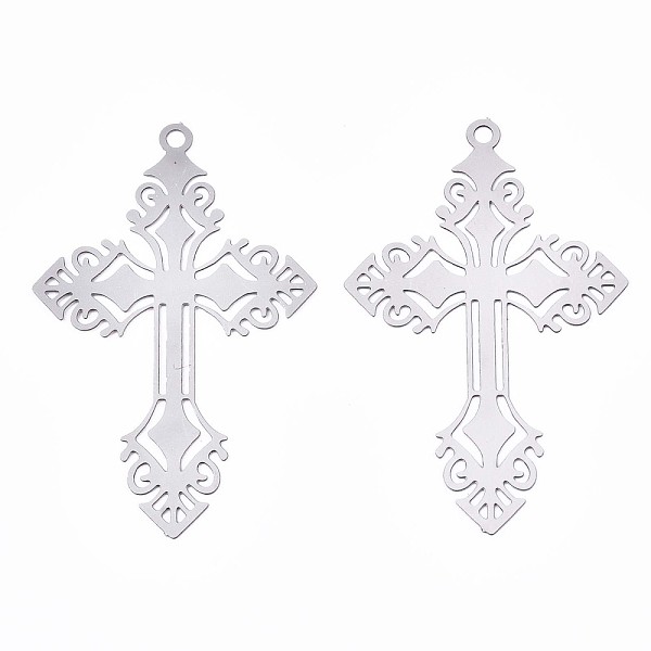 PandaHall 201 Stainless Steel Filigree Pendants, Etched Metal Embellishments, Cross, Stainless Steel Color, 40x25x0.3mm, Hole: 1.6mm 201...
PandaHall 201 Stainless Steel Filigree Pendants, Etched Metal Embellishments, Cross, Stainless Steel Color, 40x25x0.3mm, Hole: 1.6mm 201...