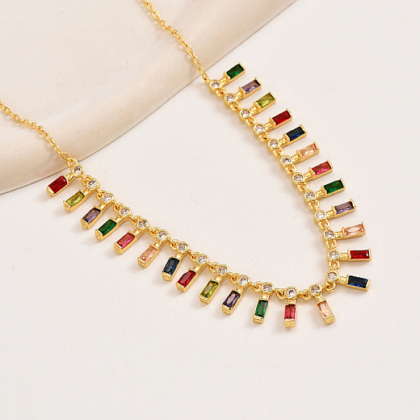 PandaHall Golden Brass Rectangle Charms Bib Necklace for Women, Colorful, 15.75 inch(40cm) Brass
PandaHall Golden Brass Rectangle Charms Bib Necklace for Women, Colorful, 15.75 inch(40cm) Brass