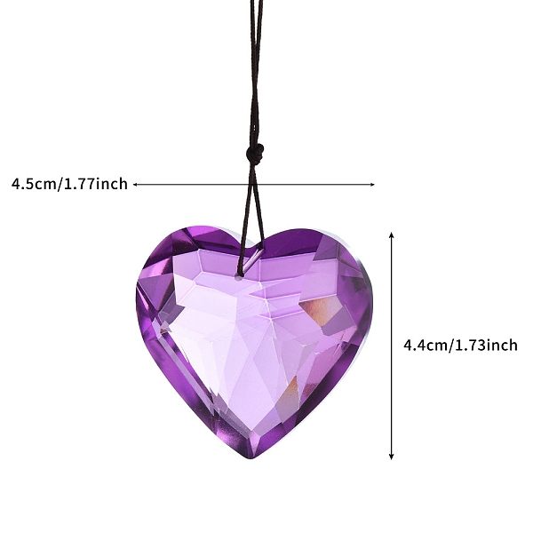 PandaHall Glass Heart Pendant Decorations, with Rope, Hanging Suncatchers, Dark Violet, Pendant: 44x45mm Glass Heart
PandaHall Glass Heart Pendant Decorations, with Rope, Hanging Suncatchers, Dark Violet, Pendant: 44x45mm Glass Heart