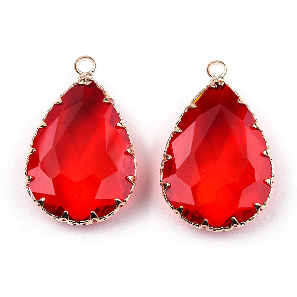 PandaHall K9 Glass Pendants, with Golden Tone Brass Findings, Faceted, Teardrop, Red, 29~30x19x6~8.5mm, Hole: 2mm Brass+Glass Teardrop Red
PandaHall K9 Glass Pendants, with Golden Tone Brass Findings, Faceted, Teardrop, Red, 29~30x19x6~8.5mm, Hole: 2mm Brass+Glass Teardrop Red