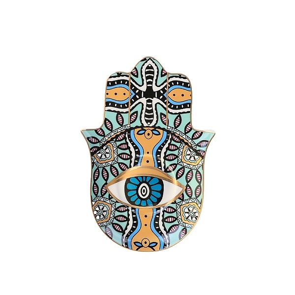 PandaHall Hamsa Hand/Hand of Miriam with Evil Eye Ceramic Jewelry Plate, Storage Tray for Rings, Necklaces, Earring, Colorful, 160x115mm...
PandaHall Hamsa Hand/Hand of Miriam with Evil Eye Ceramic Jewelry Plate, Storage Tray for Rings, Necklaces, Earring, Colorful, 160x115mm...