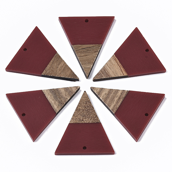 PandaHall Resin & Walnut Wood Pendants, Triangle, Dark Red, 37x31x3.5mm, Hole: 1.8mm Resin+Wood Triangle
PandaHall Resin & Walnut Wood Pendants, Triangle, Dark Red, 37x31x3.5mm, Hole: 1.8mm Resin+Wood Triangle