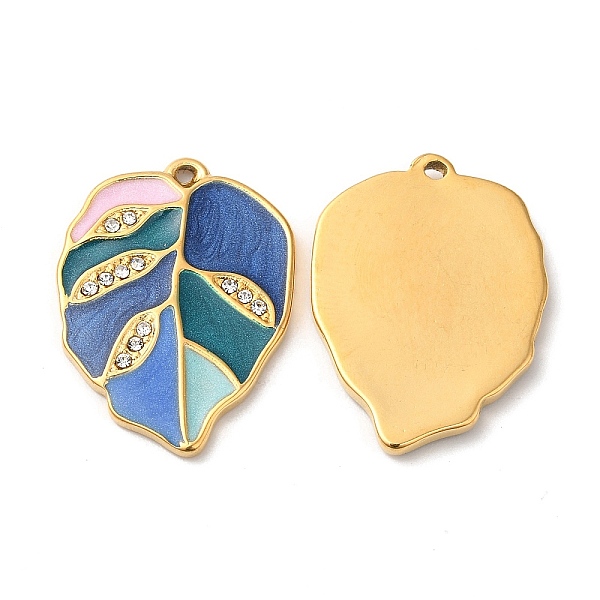 PandaHall Real 18K Gold Plated 304 Stainless Steel Rhinestone Pendants, with Enamel, Leaf Charms, Royal Blue, 21.5x16x2mm, Hole: 1mm...
PandaHall Real 18K Gold Plated 304 Stainless Steel Rhinestone Pendants, with Enamel, Leaf Charms, Royal Blue, 21.5x16x2mm, Hole: 1mm...