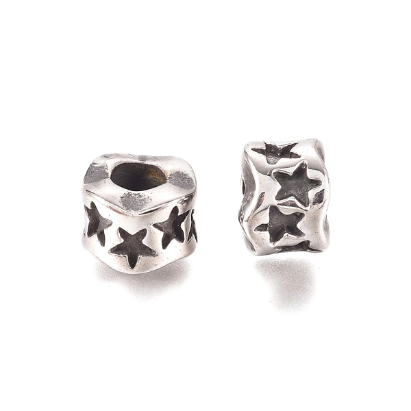 PandaHall 304 Stainless Steel European Beads, Large Hole Beads, Rondelle with Star, Antique Silver, 9x7mm, Hole: 4mm 304 Stainless Steel...
PandaHall 304 Stainless Steel European Beads, Large Hole Beads, Rondelle with Star, Antique Silver, 9x7mm, Hole: 4mm 304 Stainless Steel...