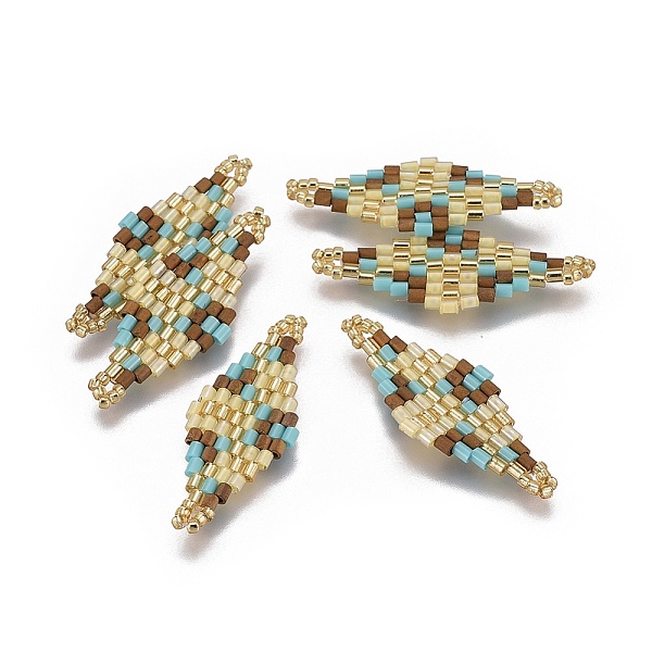 PandaHall MIYUKI & TOHO Handmade Japanese Seed Beads Links, Loom Pattern, Rhombus, Colorful, 32.5~33x12.6~13x1.7~1.8mm, Hole: 1.2~1.4mm...
PandaHall MIYUKI & TOHO Handmade Japanese Seed Beads Links, Loom Pattern, Rhombus, Colorful, 32.5~33x12.6~13x1.7~1.8mm, Hole: 1.2~1.4mm...