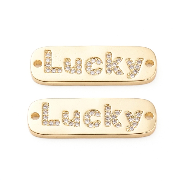 PandaHall Brass Micro Pave Cubic Zirconia Links, Long-Lasting Plated, Rectangle with Words Lucky, Clear, Real 18K Gold Plated, 9x27x2mm...
PandaHall Brass Micro Pave Cubic Zirconia Links, Long-Lasting Plated, Rectangle with Words Lucky, Clear, Real 18K Gold Plated, 9x27x2mm...