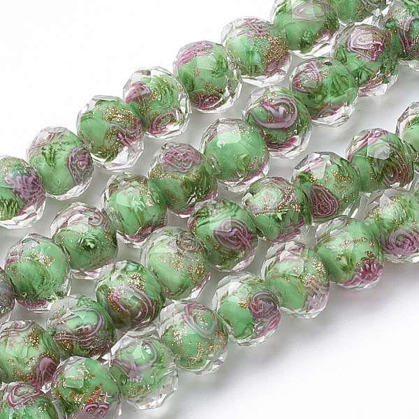 PandaHall Handmade Gold Sand Lampwork Beads Strands, Inner Flower, Faceted Rondelle, Medium Aquamarine, 9~10x7~8mm, Hole: 1.5~2mm, about..., Green
PandaHall Handmade Gold Sand Lampwork Beads Strands, Inner Flower, Faceted Rondelle, Medium Aquamarine, 9~10x7~8mm, Hole: 1.5~2mm, about..., Green
