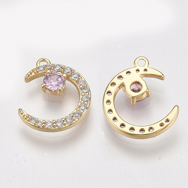 PandaHall Brass Micro Pave Cubic Zirconia Charms, Nickel Free, Real 18K Gold Plated, Moon, Pink, 12.5x10.5x2mm, Hole: 1mm Brass+Cubic...
PandaHall Brass Micro Pave Cubic Zirconia Charms, Nickel Free, Real 18K Gold Plated, Moon, Pink, 12.5x10.5x2mm, Hole: 1mm Brass+Cubic...