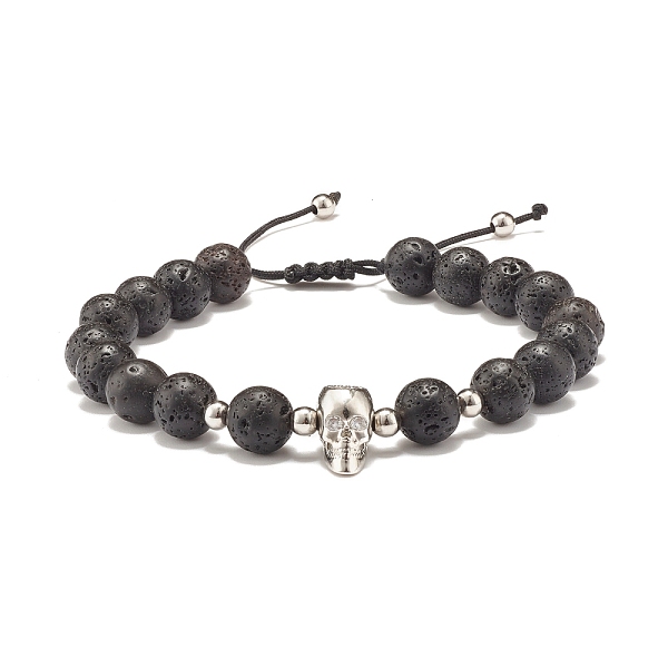 PandaHall Adjustable Skull Braided Bead Bracelets, Brass Micro Pave Cubic Zirconia & Lava Rock Bracelets, Nylon Thread Bracelets, Platinum..., Black
PandaHall Adjustable Skull Braided Bead Bracelets, Brass Micro Pave Cubic Zirconia & Lava Rock Bracelets, Nylon Thread Bracelets, Platinum..., Black